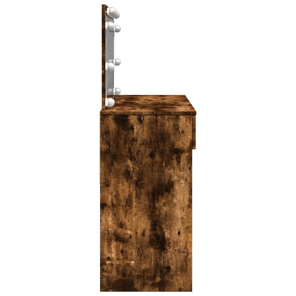 Sminkebord Røkt Eik LED 100x40x120 cm