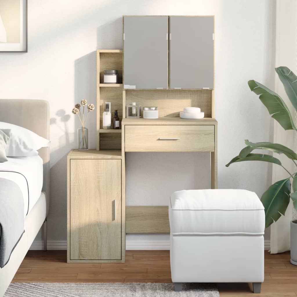 Sminkebord Sonoma Eik skap 80x35x132 cm