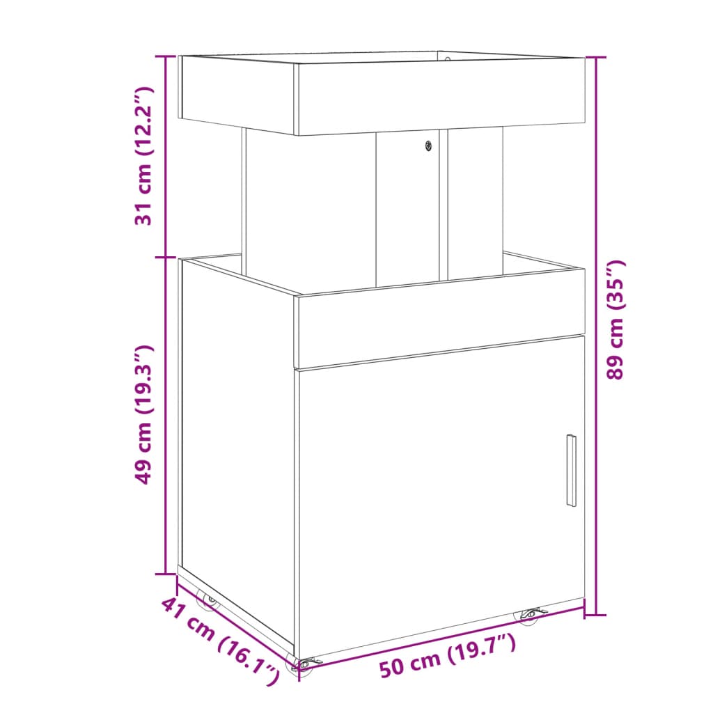 Vinstativ Bartralle hvit 50x41x89 cm konstruert tre