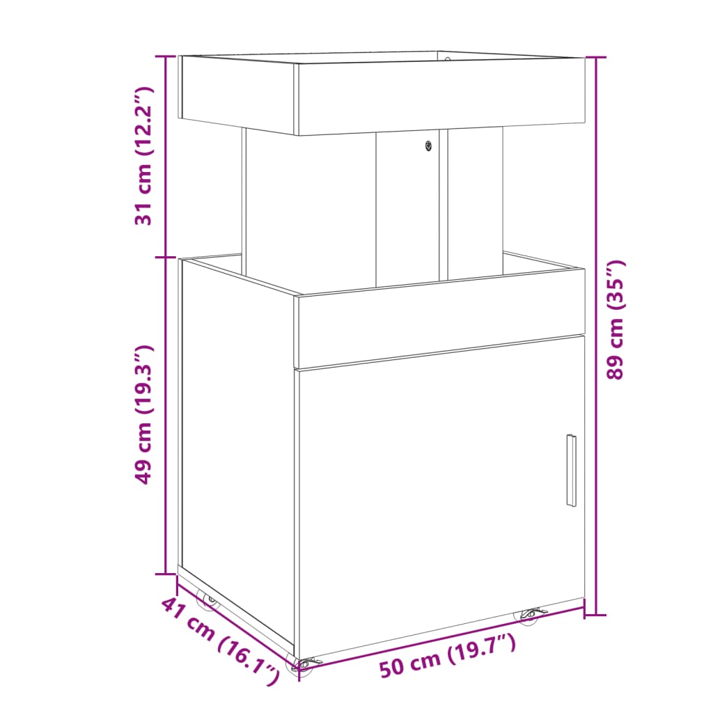 Vinstativ Bartralle brun eik 50x41x89 cm konstruert tre