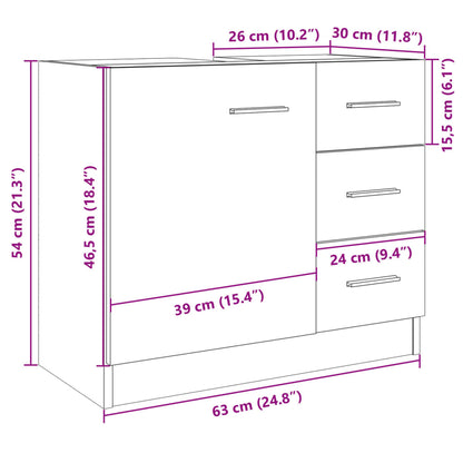 Baderomsservantskap sonoma eik 63x30x54 cm konstruert tre