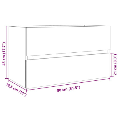 Baderomsservantskap sonoma eik 80x38,5x45 cm sponplate