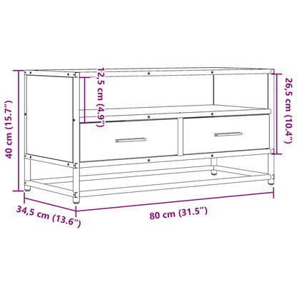 TV-benk svart 80x34,5x40 cm konstruert tre og metall