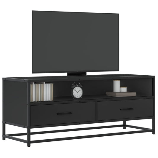 TV-benk svart 100x34,5x40 cm konstruert tre og metall