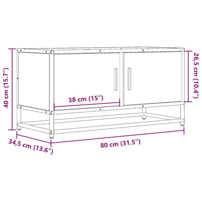 TV-benk svart 80x34,5x40 cm konstruert tre og metall