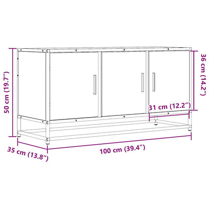 TV-benk sonoma eik 100x35x50 cm konstruert tre og metall