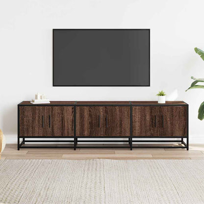 TV-benk brun eik 150x35x41 cm konstruert tre og metall