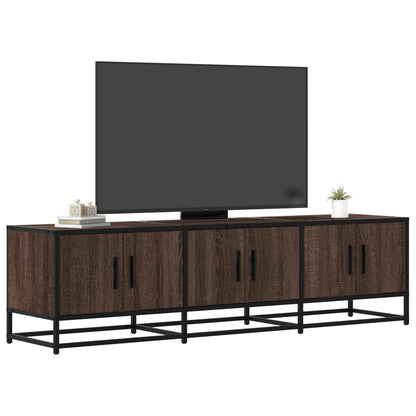 TV-benk brun eik 150x35x41 cm konstruert tre og metall