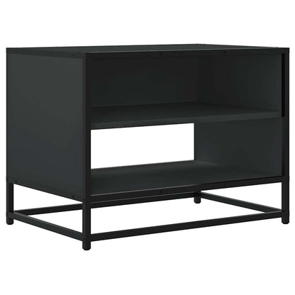 TV-benk svart 61x40x46 cm konstruert tre og metall