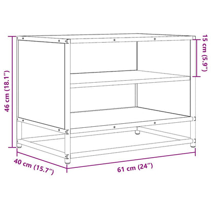 TV-benk svart 61x40x46 cm konstruert tre og metall