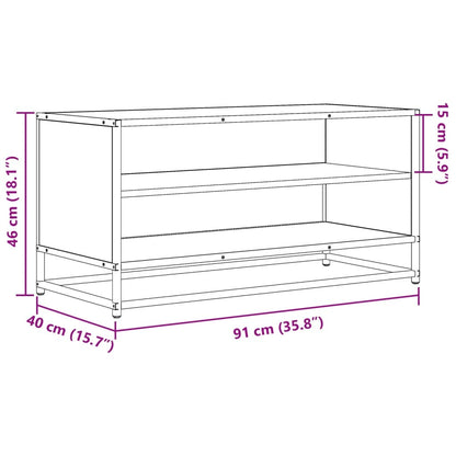 TV-benk svart 91x40x46 cm konstruert tre og metall