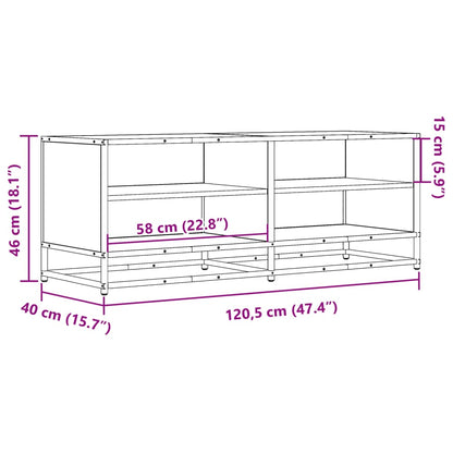 TV-benk svart 120,5x40x46 cm konstruert tre og metall