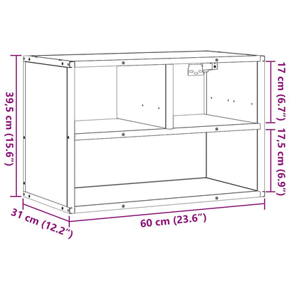 TV-benk grå sonoma 60x31x39,5 cm konstruert tre og metall