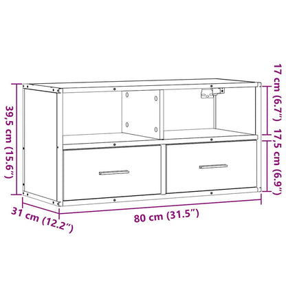 TV-benk svart 80x31x39,5 cm konstruert tre og metall