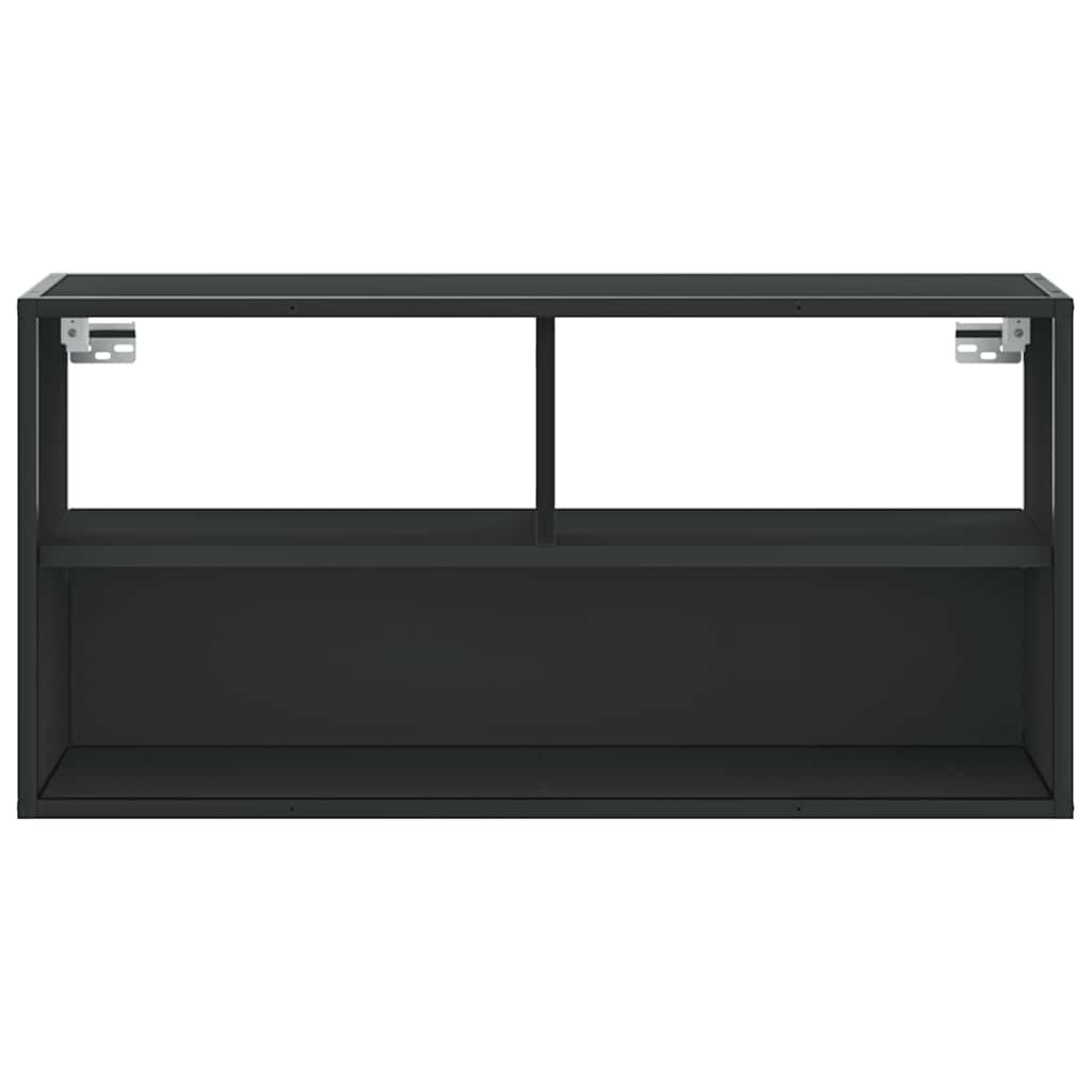 TV-benk svart 80x31x39,5 cm konstruert tre og metall