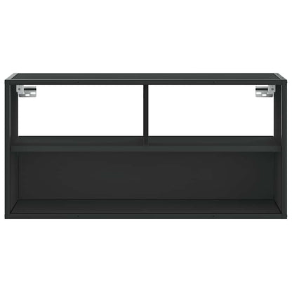 TV-benk svart 80x31x39,5 cm konstruert tre og metall