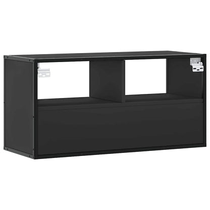 TV-benk svart 80x31x39,5 cm konstruert tre og metall