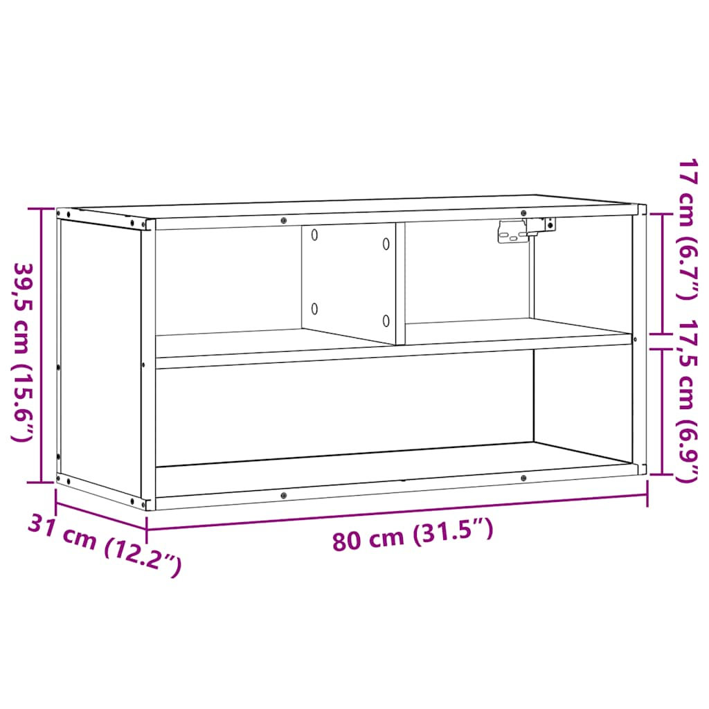 TV-benk svart 80x31x39,5 cm konstruert tre og metall