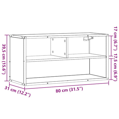 TV-benk svart 80x31x39,5 cm konstruert tre og metall