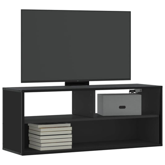 TV-benk svart 100x31x39,5 cm konstruert tre og metall