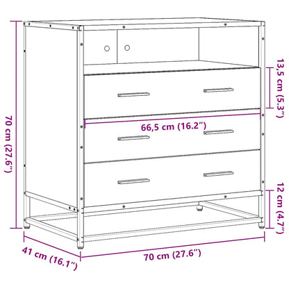 Kommode svart 70x41x70 cm konstruert tre