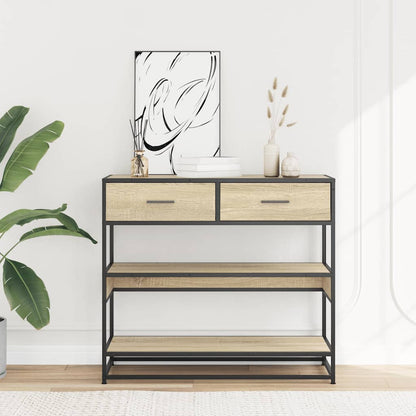 Avlastningsbord Konsollbord Røkt Eik 90x35x80 cm