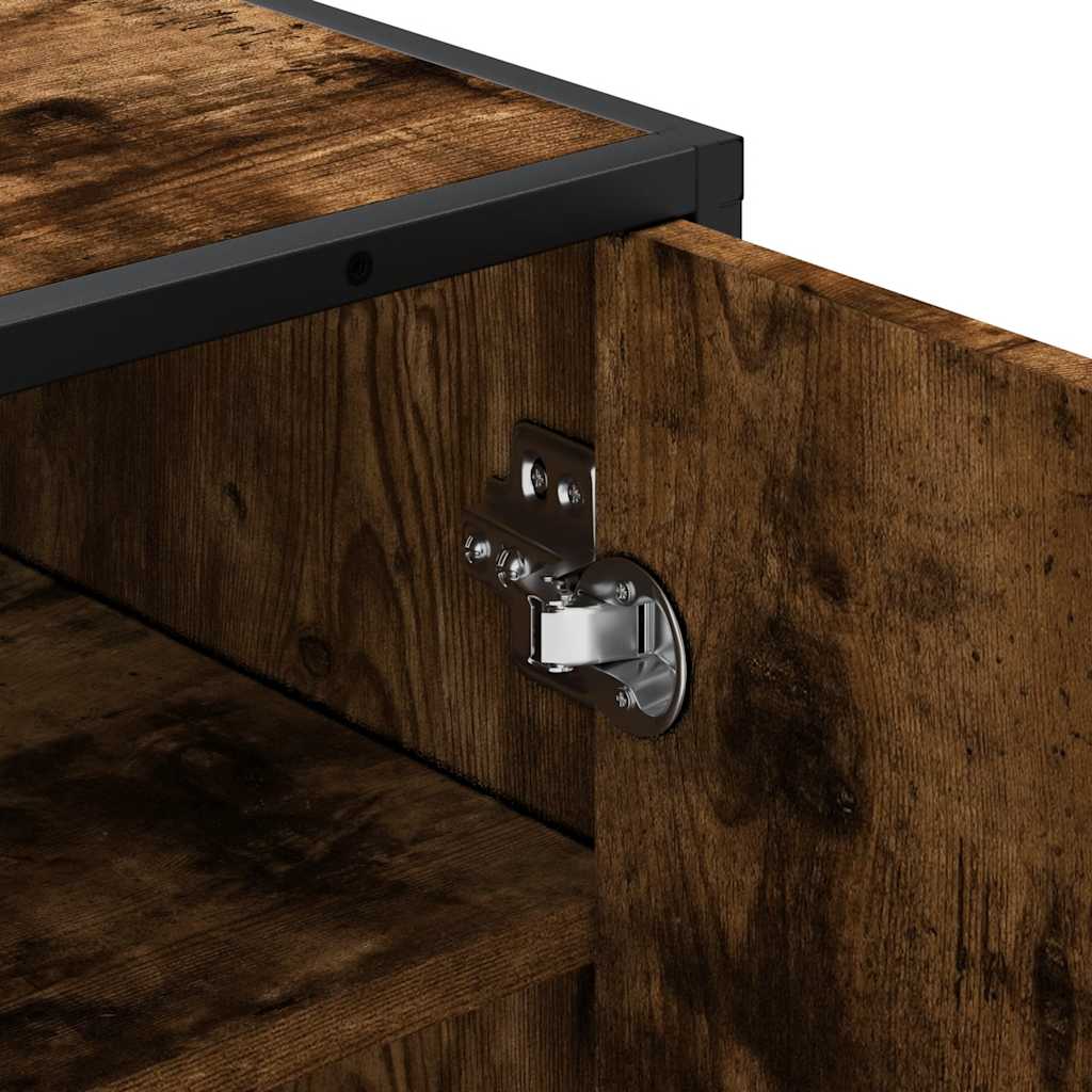 Skoskap Skohylle Skobenk Røkt Eik 48x38x97,5 cm