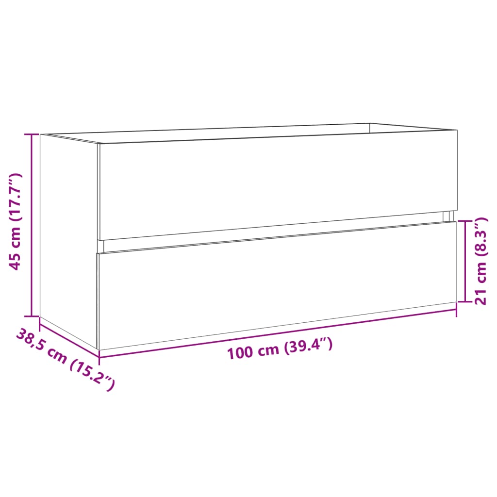 Baderomsservantskap sonoma eik 100x38,5x45 cm konstruert tre