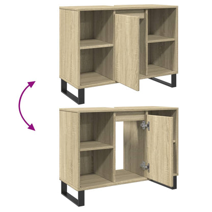 Baderomsskap hvit høyglans 80x33x60 cm konstruert tre