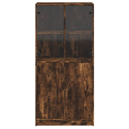 Skap Røkt Eik med dører 68x37x142 cm