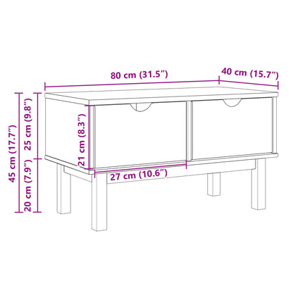 Hallbenk Gangbenk OTTA 80x40x45 cm heltre furu