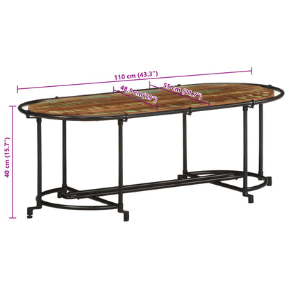 Salongbord Sofabord 110x55x40 cm gjenvunnet heltre