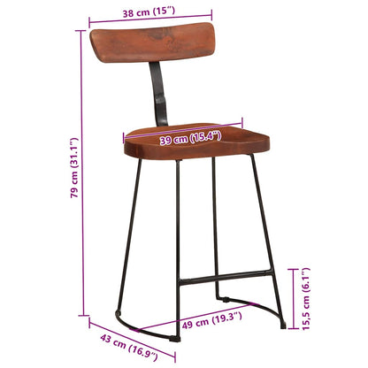 Barstoler 2 stk 49x43x79 cm heltre mango