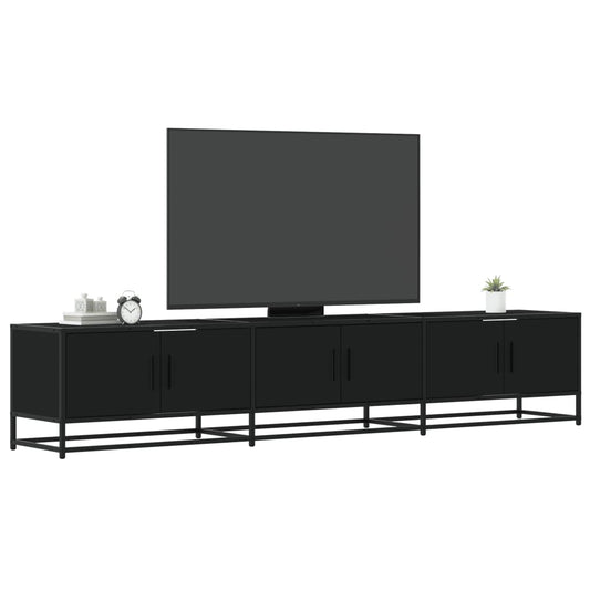 TV-benk svart 210x35x41 cm konstruert tre