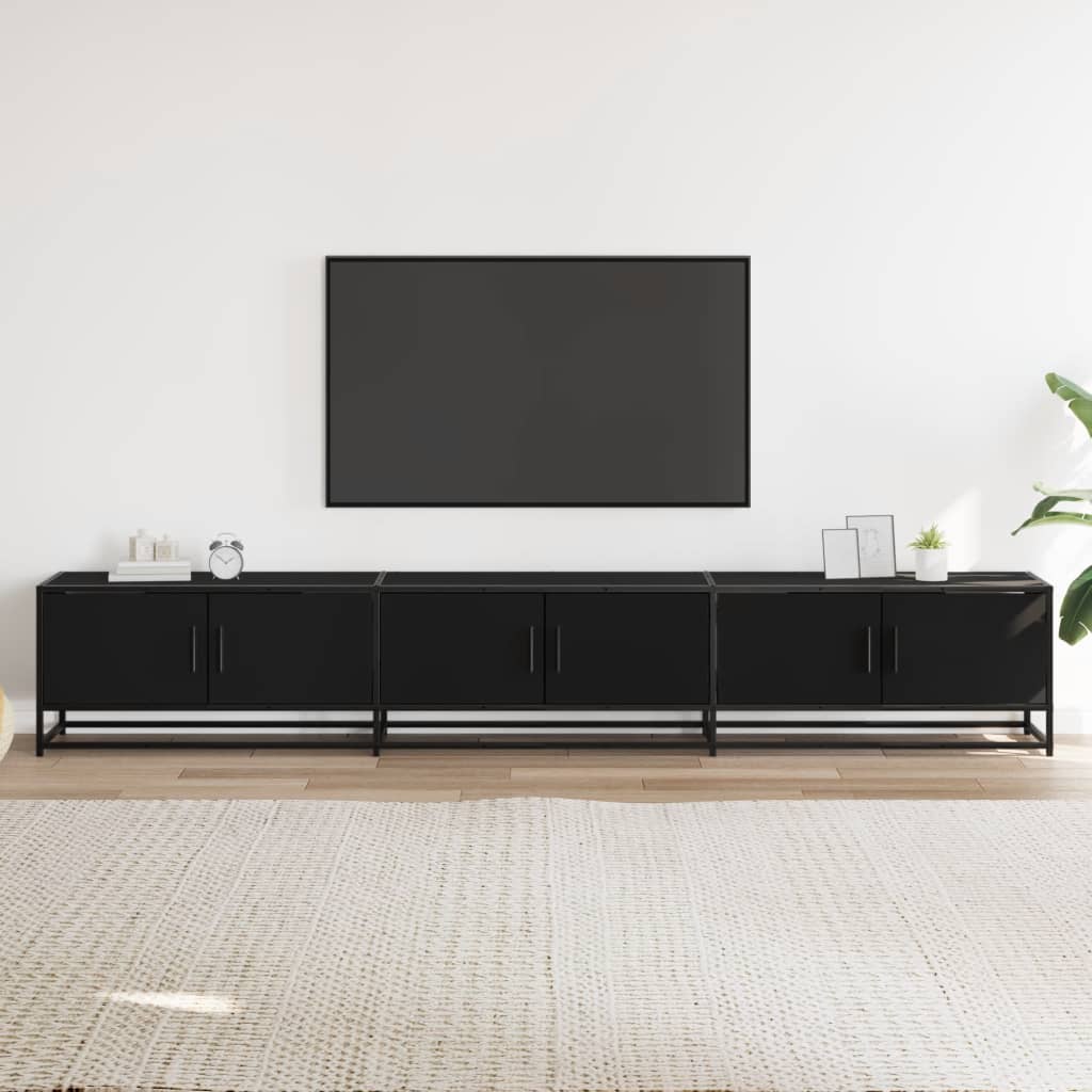 TV-benk svart 240x35x41 cm konstruert tre