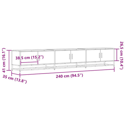 TV-benk svart 240x35x41 cm konstruert tre