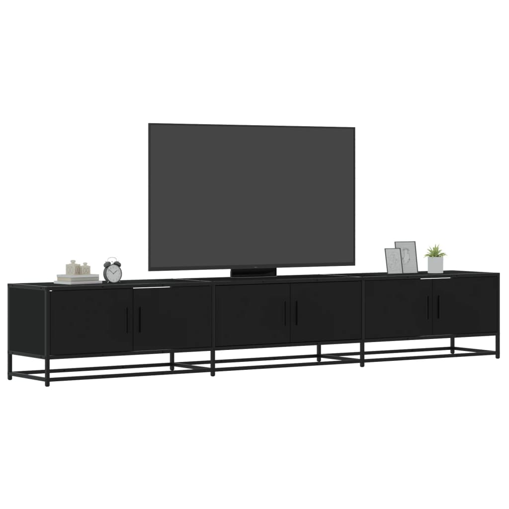 TV-benk svart 240x35x41 cm konstruert tre