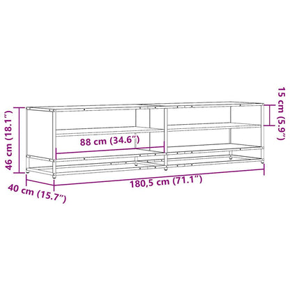 TV-benk brun eik 180,5x40x46 cm konstruert tre