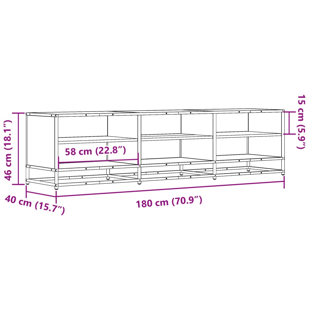 TV-benk sonoma eik 180x40x46 cm konstruert tre