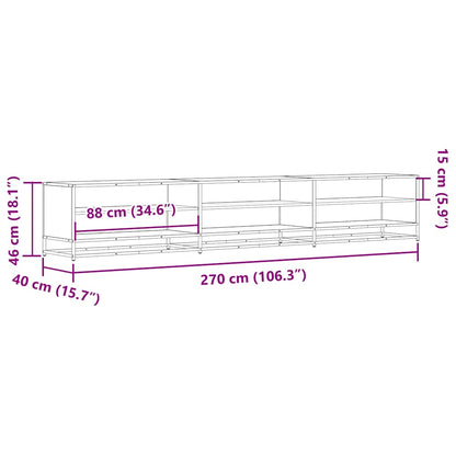 TV-benk svart 270x40x46 cm konstruert tre