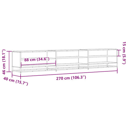 TV-benk sonoma eik 270x40x46 cm konstruert tre