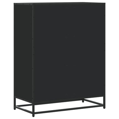 Skoskap svart 75x38x97,5 cm konstruert tre og metall