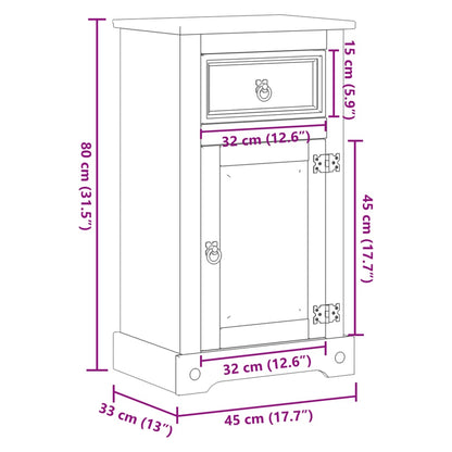 Baderomsskap Corona 45x33x80 cm heltre furu