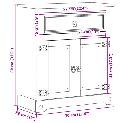 Baderomsskap Corona 70x33x80 cm heltre furu