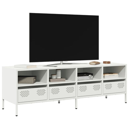 TV-benk hvit 135x39x43,5 cm kaldvalset stål