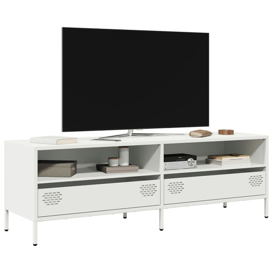 TV-benk hvit 135x39x43,5 cm kaldvalset stål