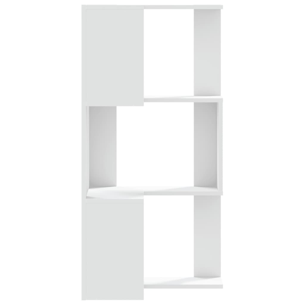 Bokhylle Hvit for hjørne 3 etasjer 50x50x102 cm