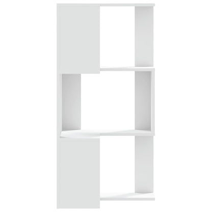 Bokhylle Hvit for hjørne 3 etasjer 50x50x102 cm