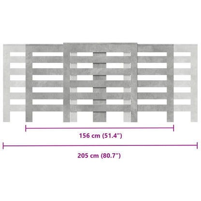 Radiatordeksel betonggrå 205x21,5x83,5 cm konstruert tre