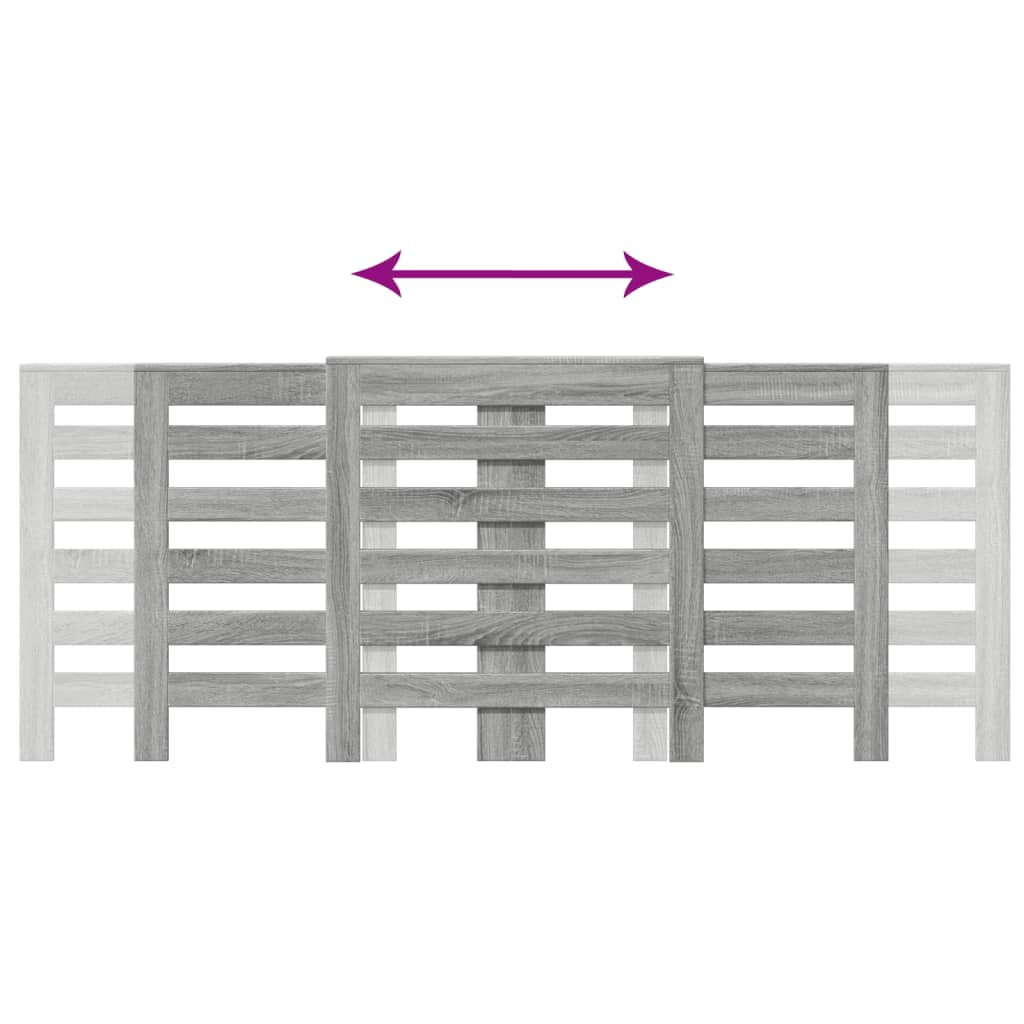 Radiatordeksel grå sonoma 205x21,5x83,5 cm konstruert tre